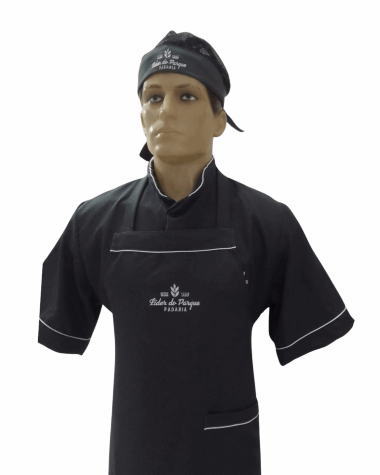 04 – Jaleco gola padre, avental frente única, bandana