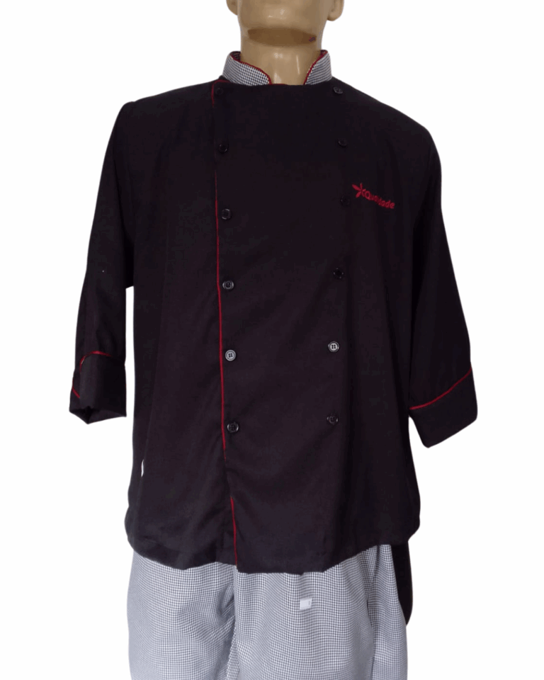 07 - Camisa chef manga ¾, calça elástico xadrez