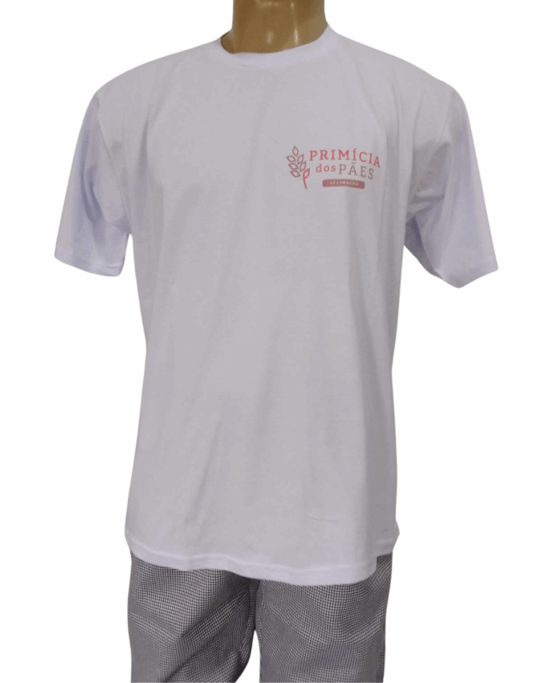 12 – Camiseta gola careca manga curta meia malha, calça xadrez